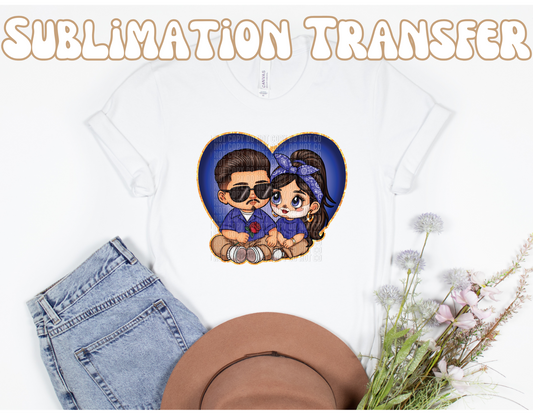 Superman blue heart (no words) Sublimation Transfer