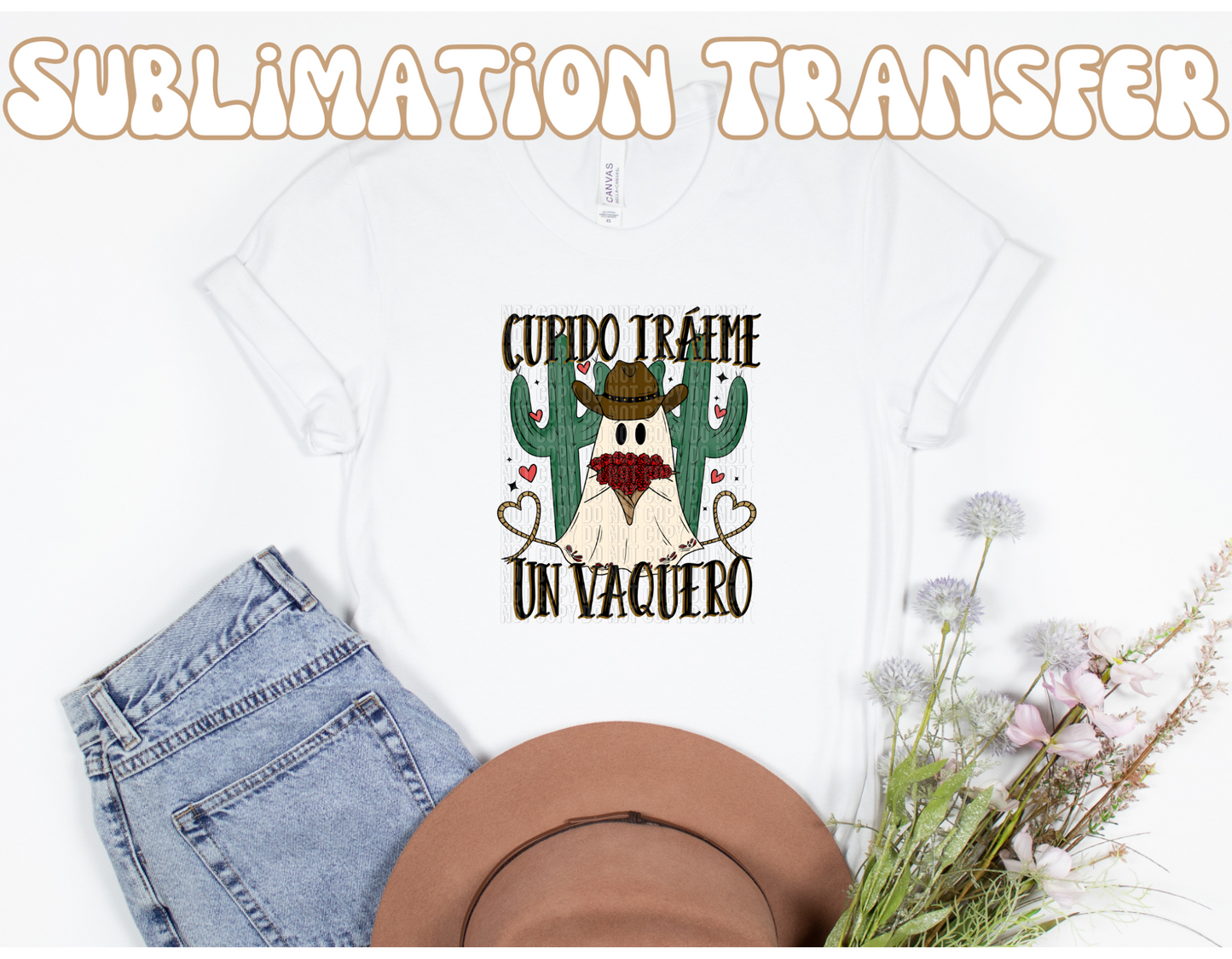 Cupido traime un vaquero Sublimation Transfer