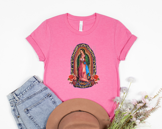 Lady Of Guadalupe blue border Direct To Film Transfer