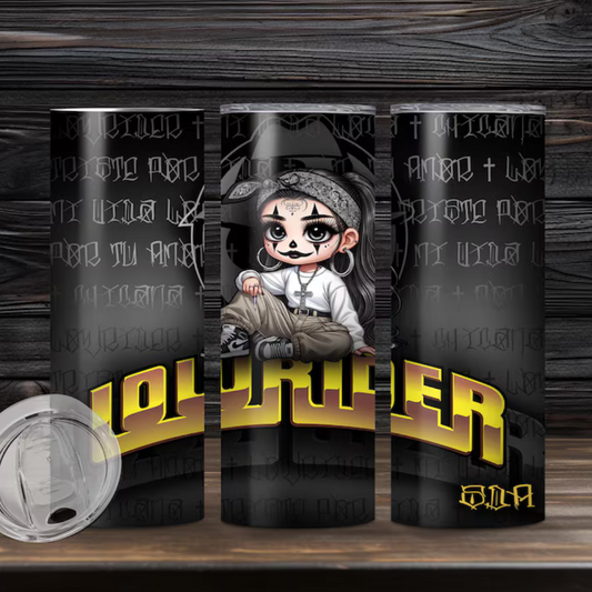 Lowrider Girl Tumbler Transfer