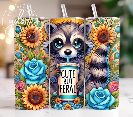 Cute But Feral Tumbler Transfer