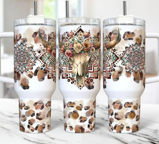 Boho Skull 40oz Quencher Sublimation Transfer