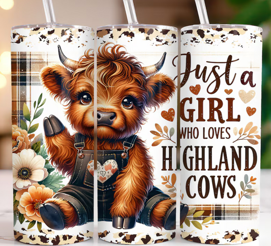 Just a girl who loves highland cows brown Sublimation Transfer