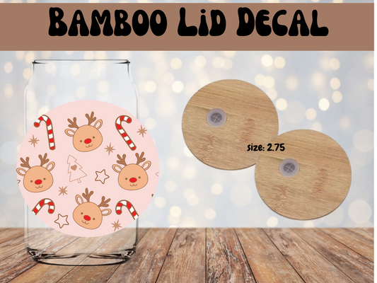 Christmas Reindeer Lid Decal