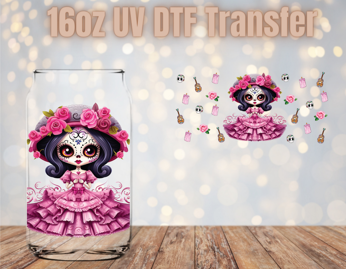 Pink Catrina UV DTF Wrap