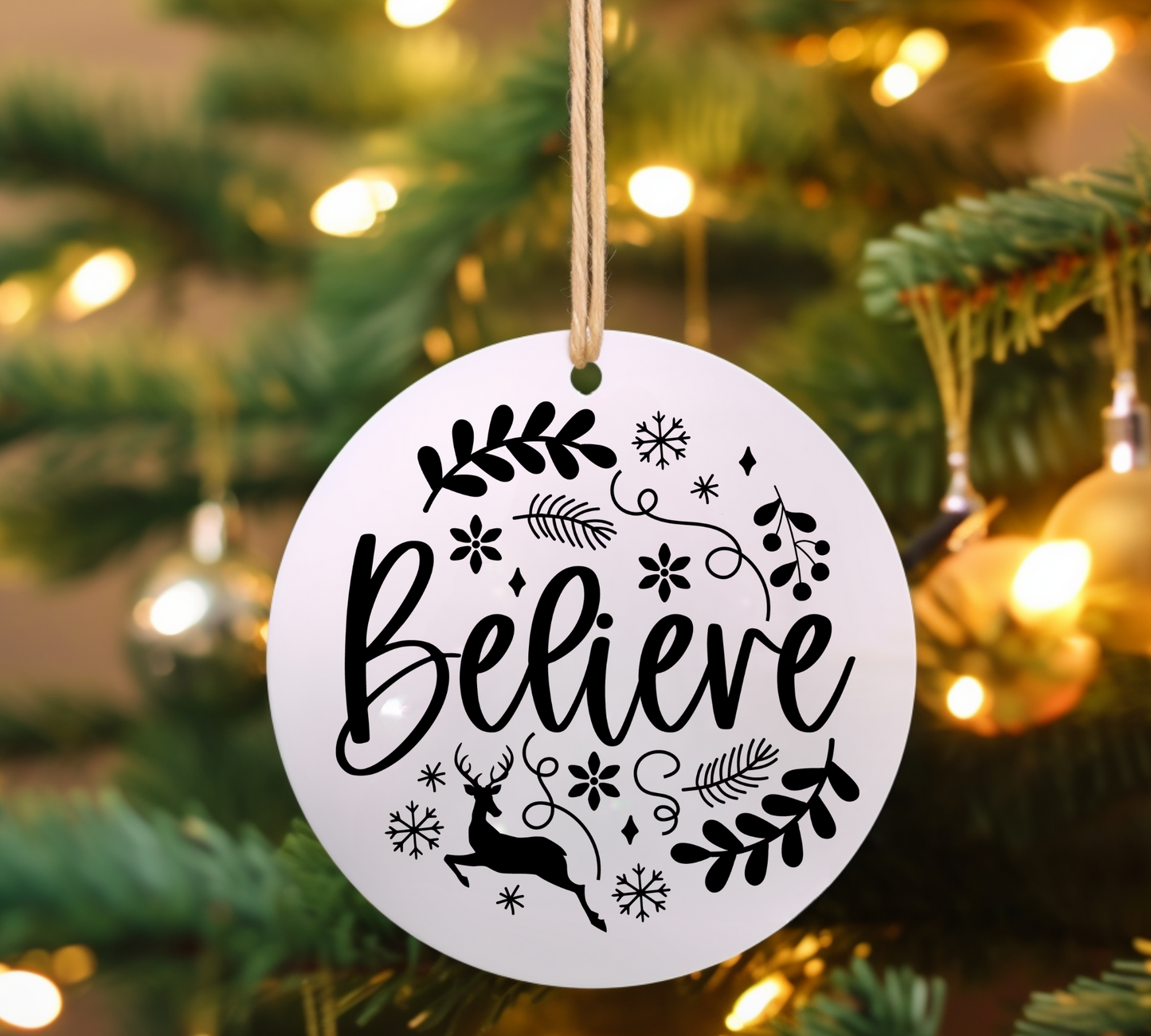 Believe UV DTF Ornament Decal