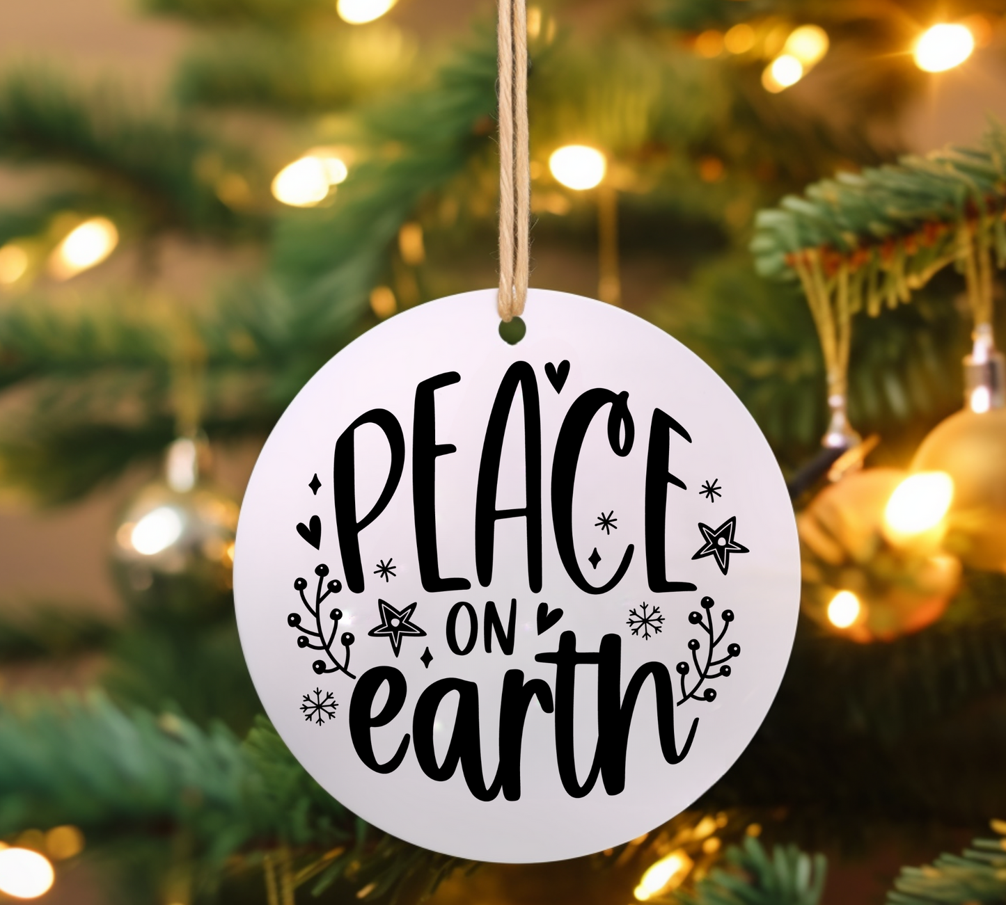 Peace on Earth UV DTF Ornament Decal