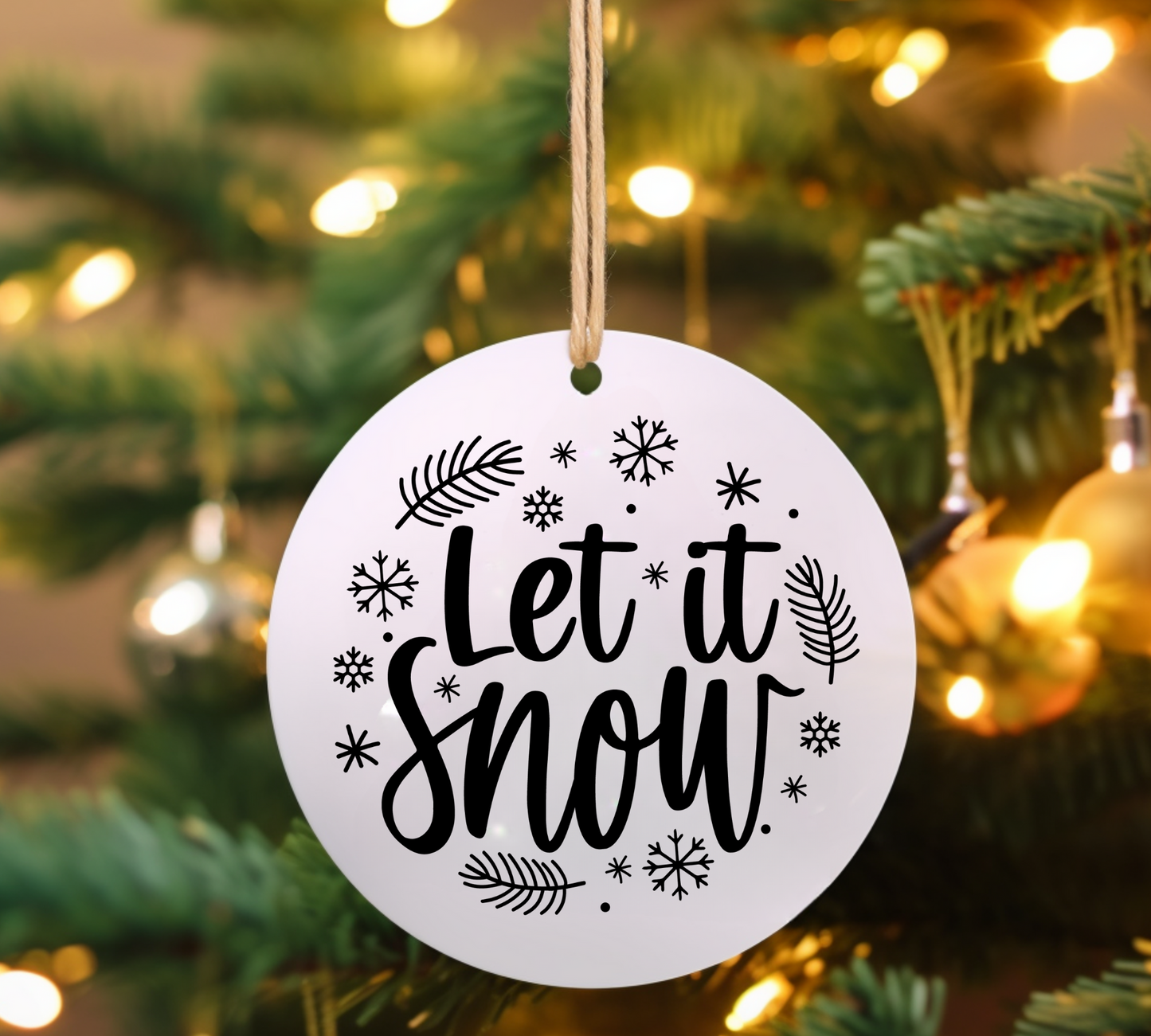 Let it snow UV DTF Ornament Decal