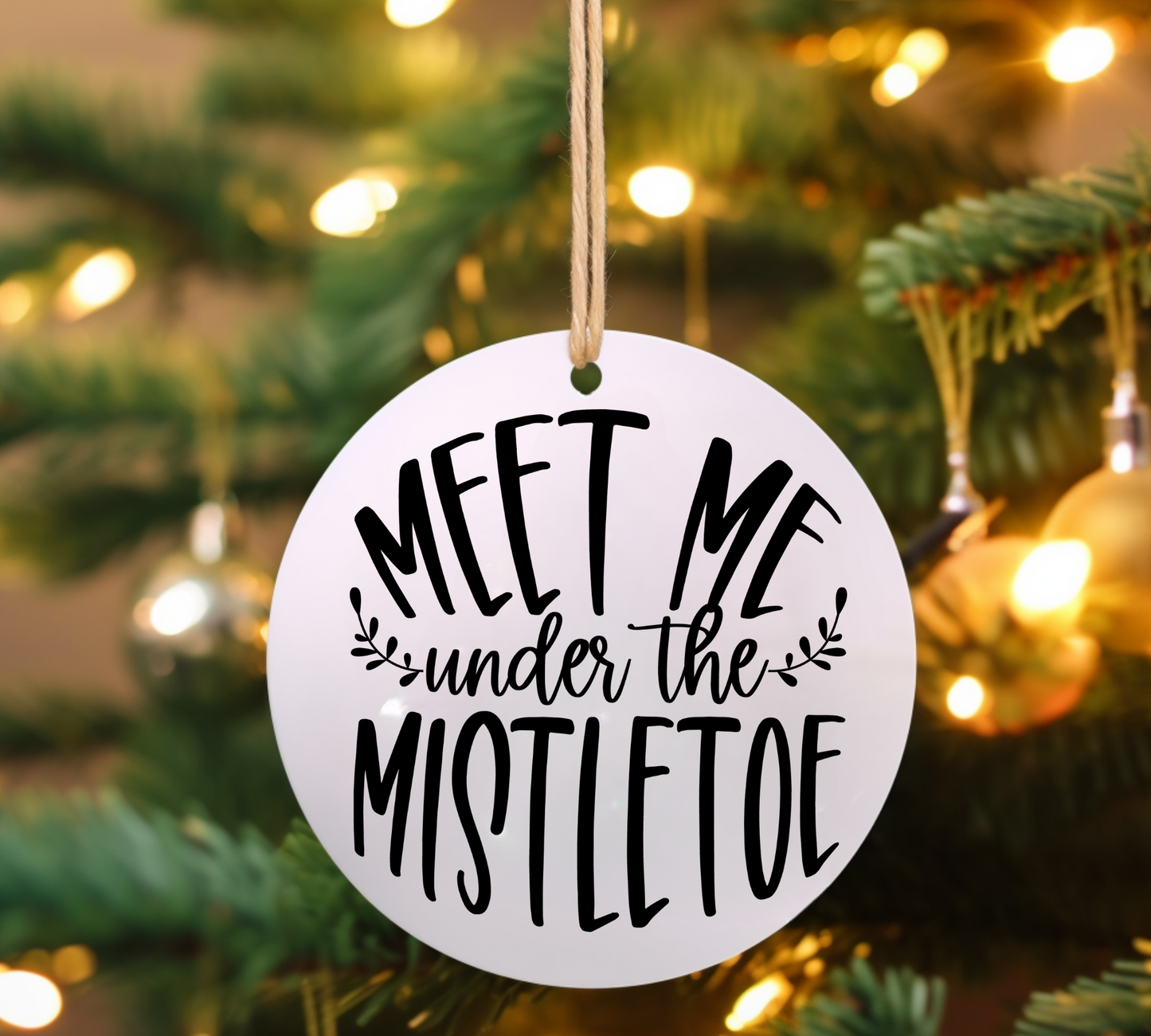Meet me under the Mistletoe UV DTF Ornament Decal