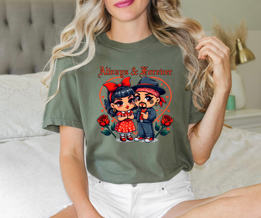 Always and Forever red Clear Film Screen Print