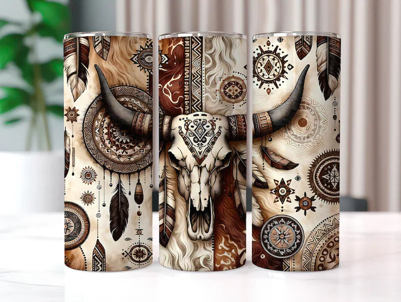 Boho Cow Skull Sublimation Transfer
