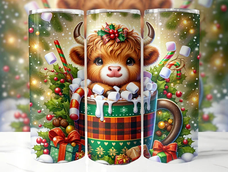 Christmas Highland cow