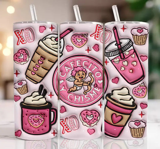3D Cupid Cafecito y chisme Sublimation Transfer