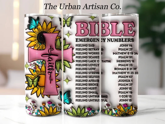 3D Bible emergency numbers Tumbler Transfer