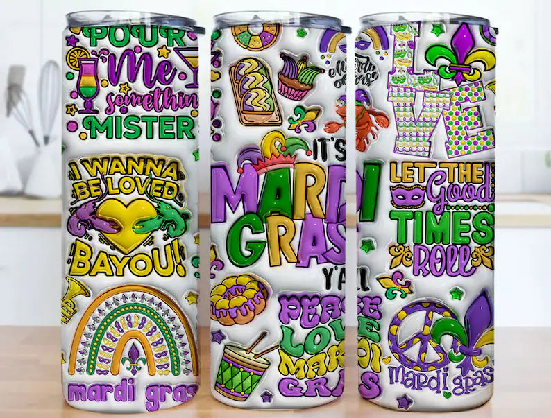 3D Mardi Gras Sublimation Transfer