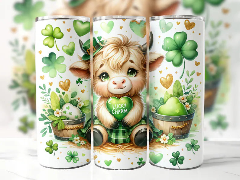 Lucky Charm Highland cow Sublimation Transfer