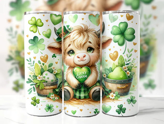 Lucky Charm Highland cow Sublimation Transfer