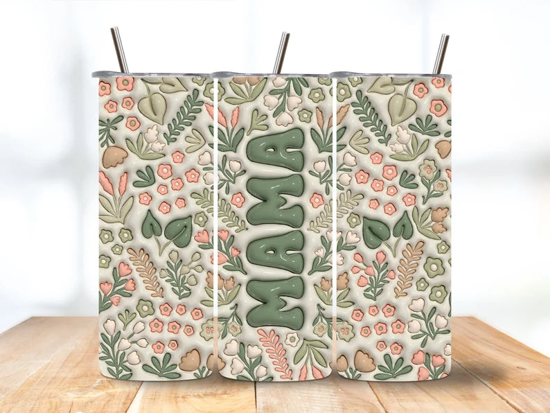 3D Mama Green Tumbler Transfer