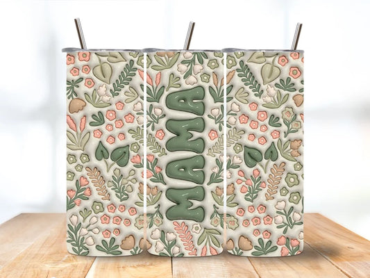 3D Mama Green Tumbler Transfer