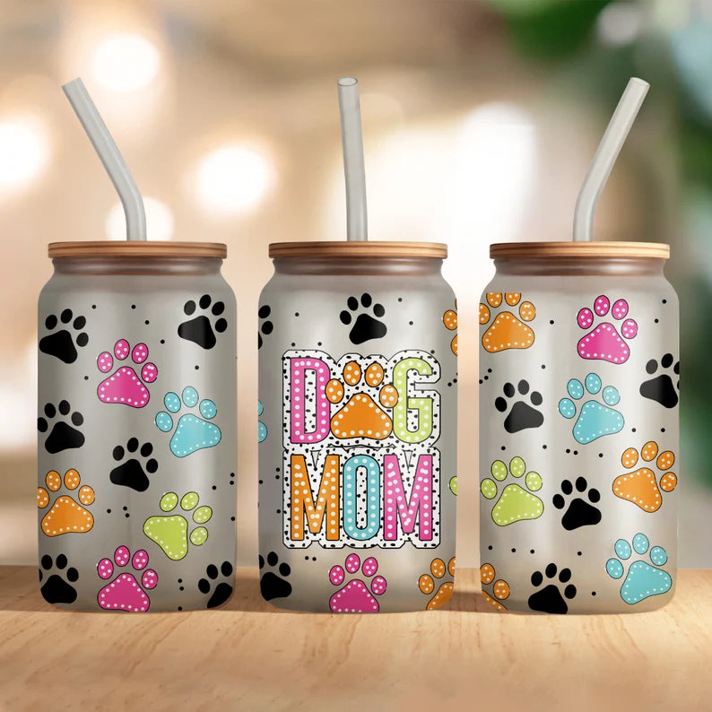 Dog mom colorful UV DTF