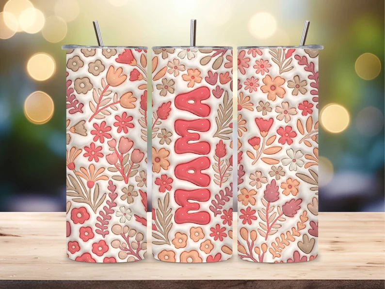 3D Mama Peach Tumbler Transfer