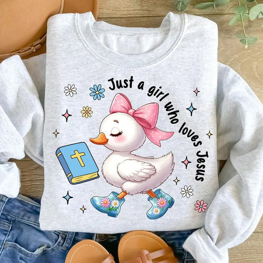 Just A girl who loves Jesus DTF transfer