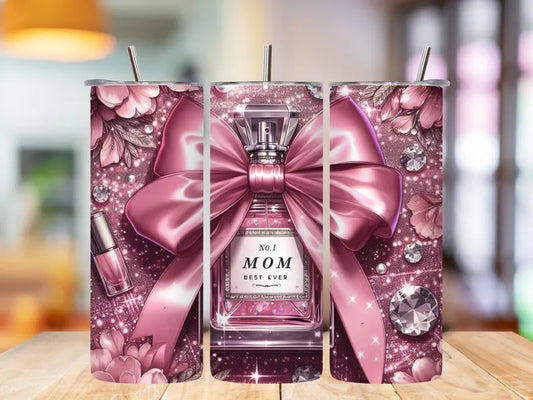 No 1 Mom Pink Tumbler Transfer