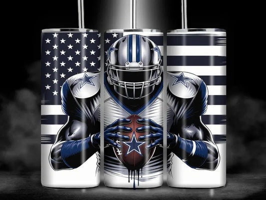 Cowboys blue flag Tumbler Transfer