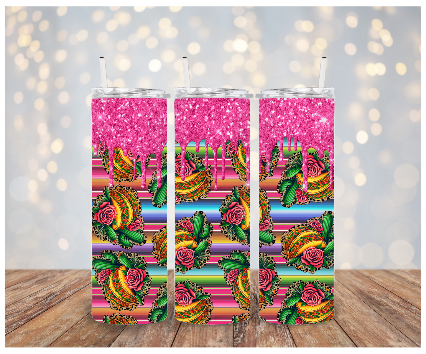 Hot Pink Taco drip Sublimation Transfer