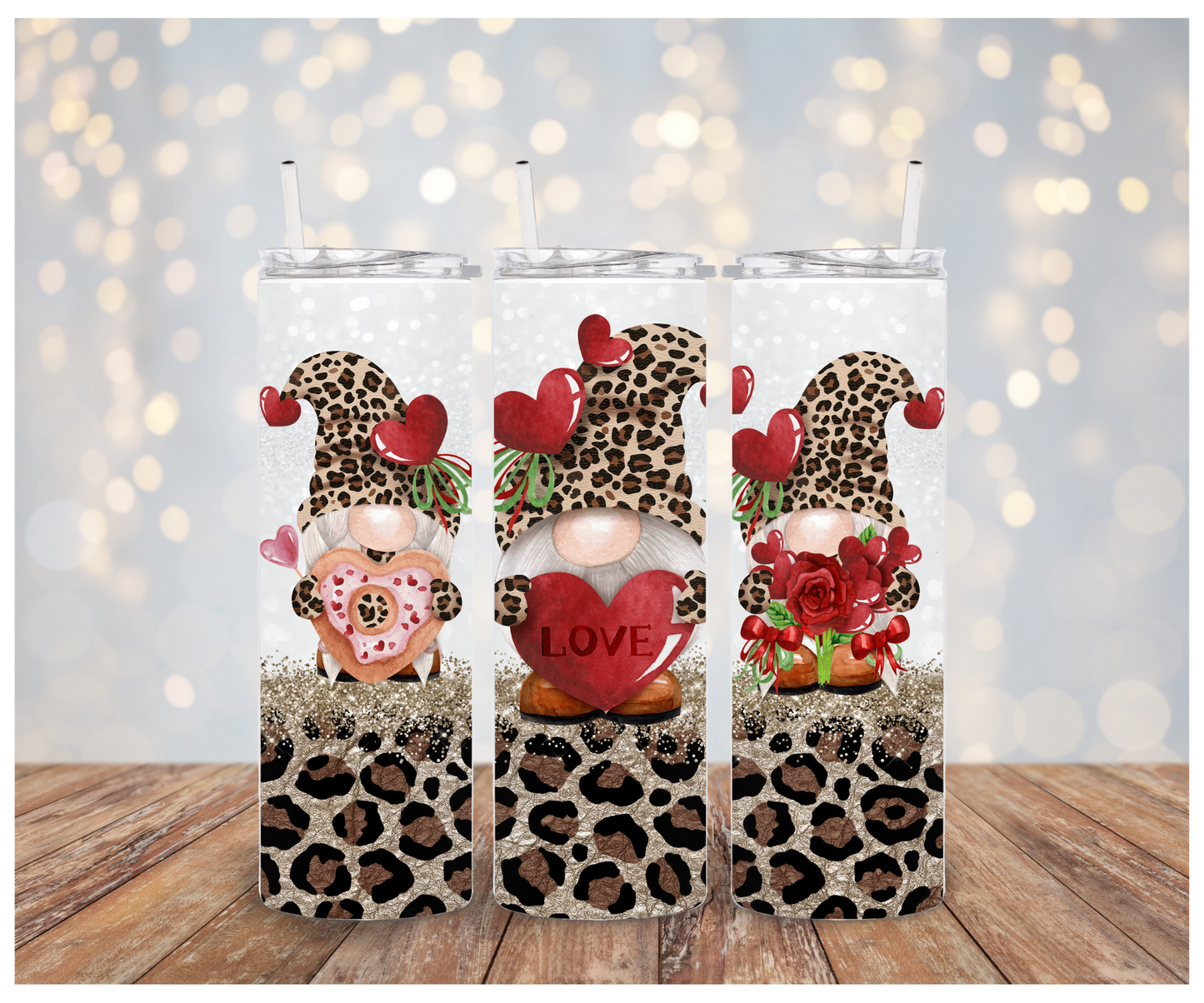 Leopard Valentine Gnomes Sublimation Transfer