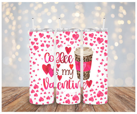 Coffee is my valentine hearts background Adhesive Vinyl Wrap