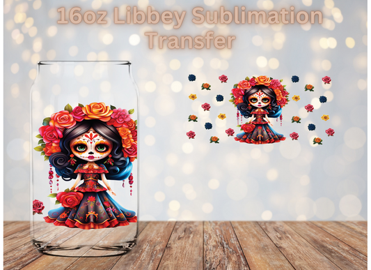 Colorful Roses Catrina Sublimation Transfer