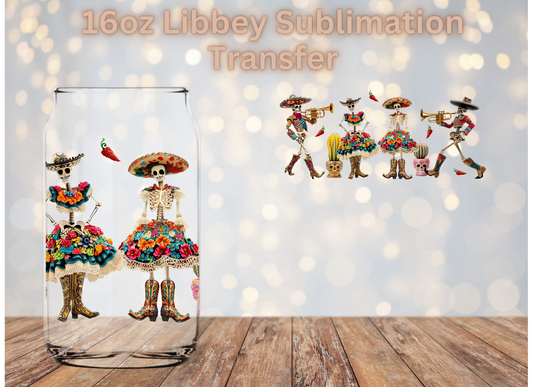 Mariachi Skellies Sublimation Transfer