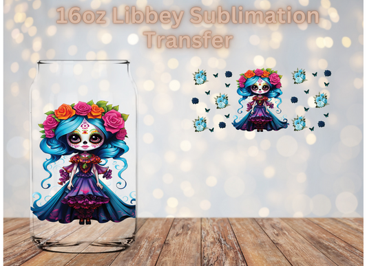 Blue Catrina Sublimation Transfer