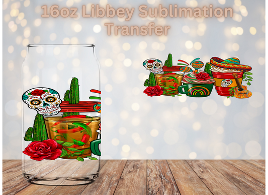 Dia de los muertos cafesitos Mexicanos Sublimation Transfer