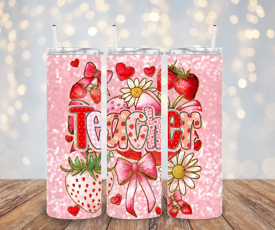 Teacher strawberry Tumbler Transfer