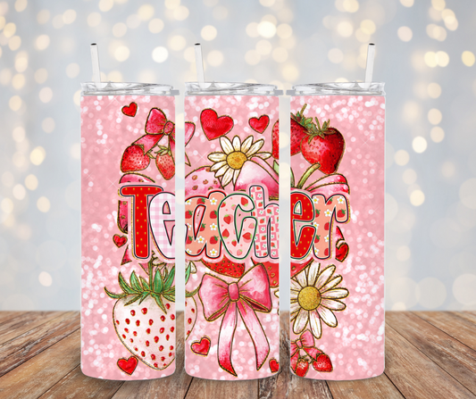 Teacher strawberry Tumbler Transfer