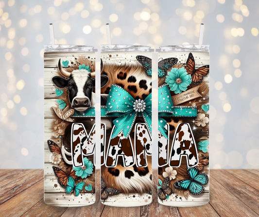 Coquette mama western Tumbler Transfer