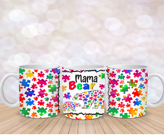 Autism mama bear mug wrap