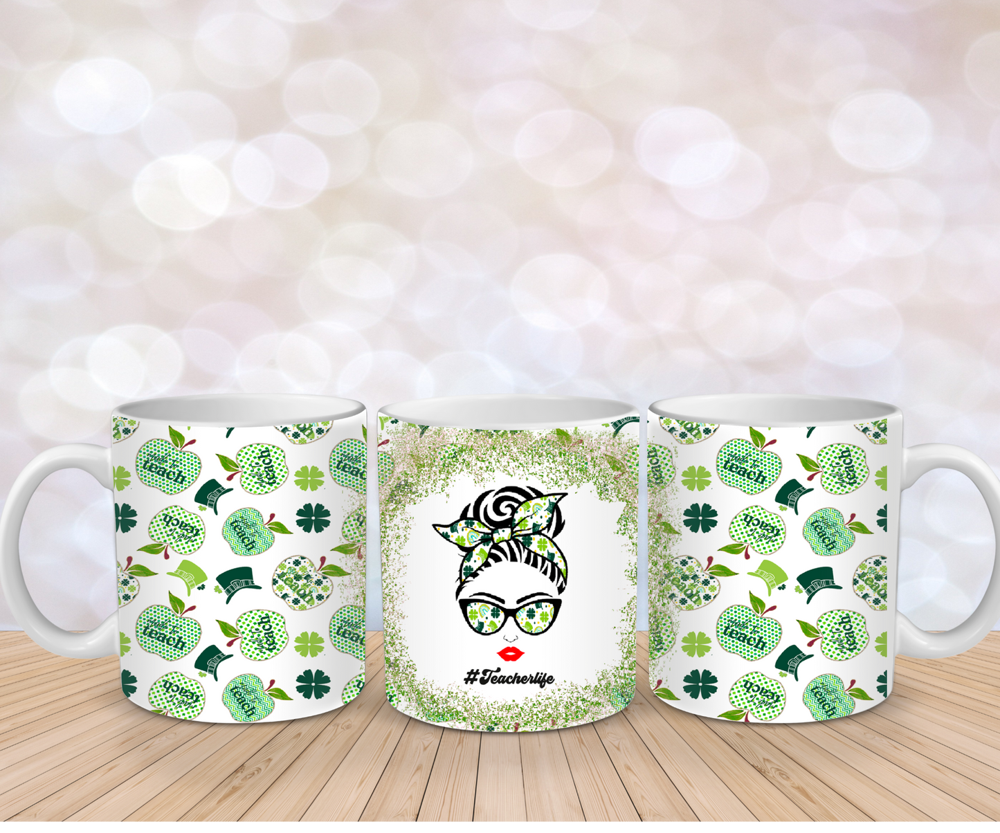 Teacher Life green mug wrap