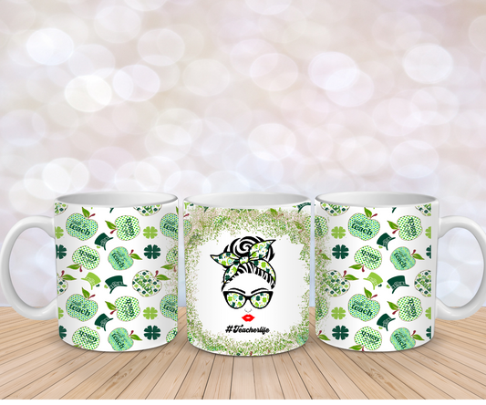 Teacher Life green mug wrap