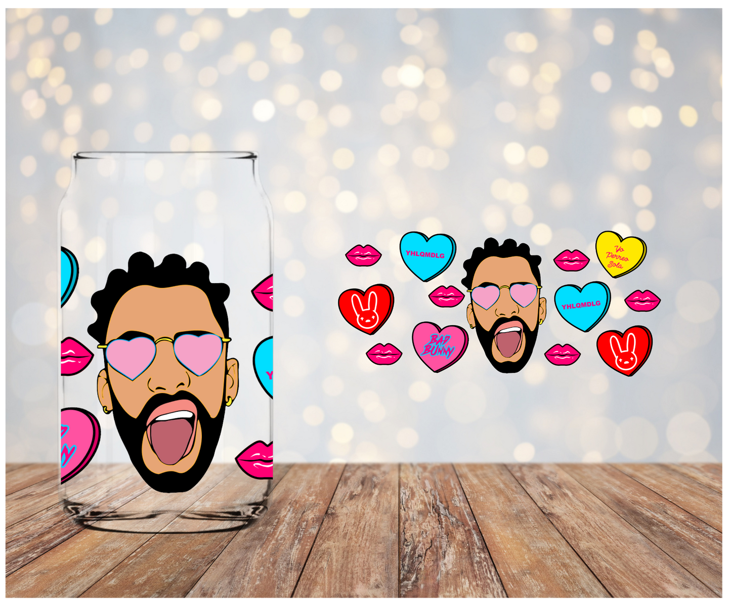 BB Face/conversation hearts Libbey Wrap