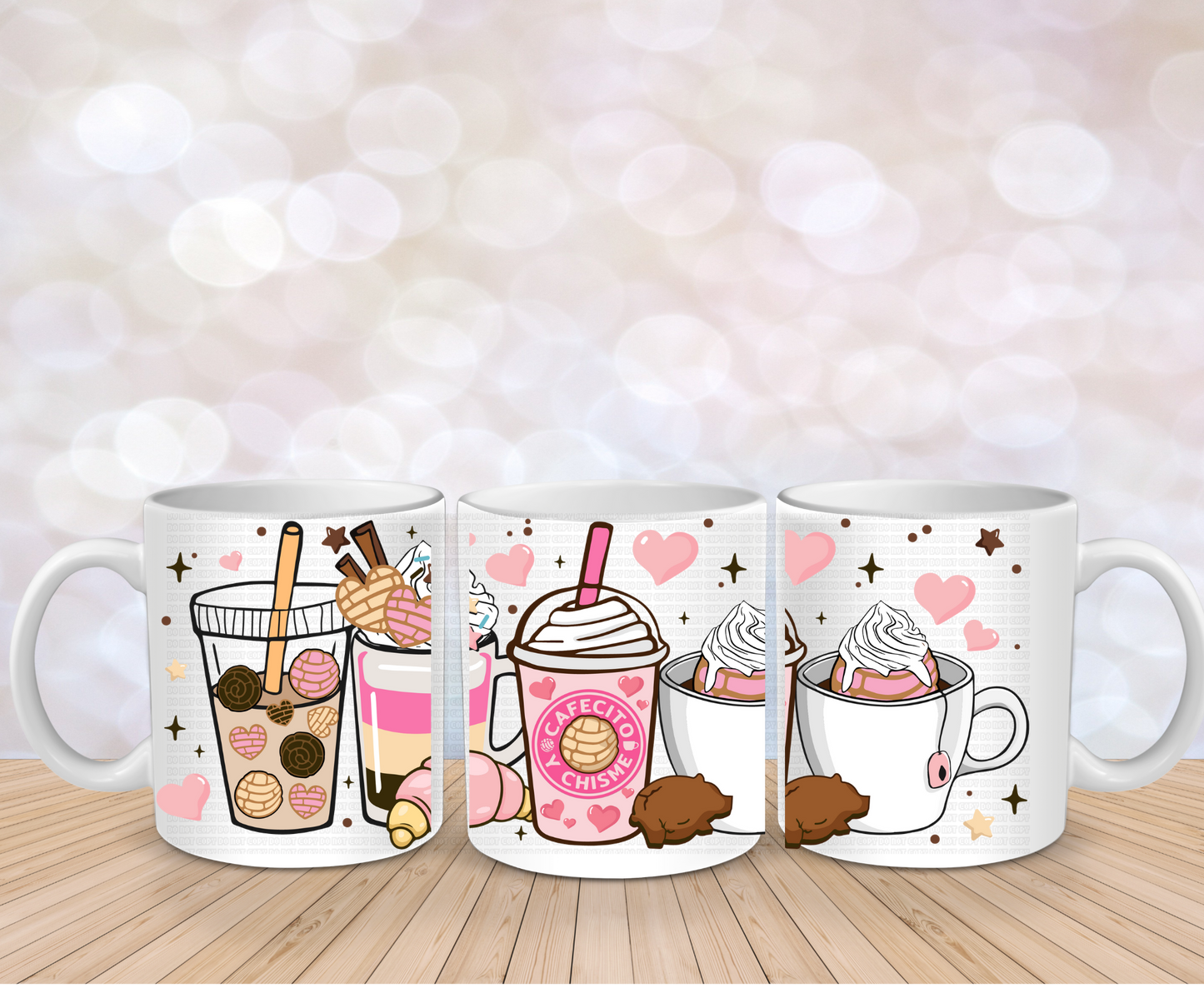 Cafesito Y chisme latte mug wrap