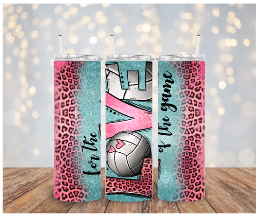 Love Volley Ball Leopard Sublimation Tumbler