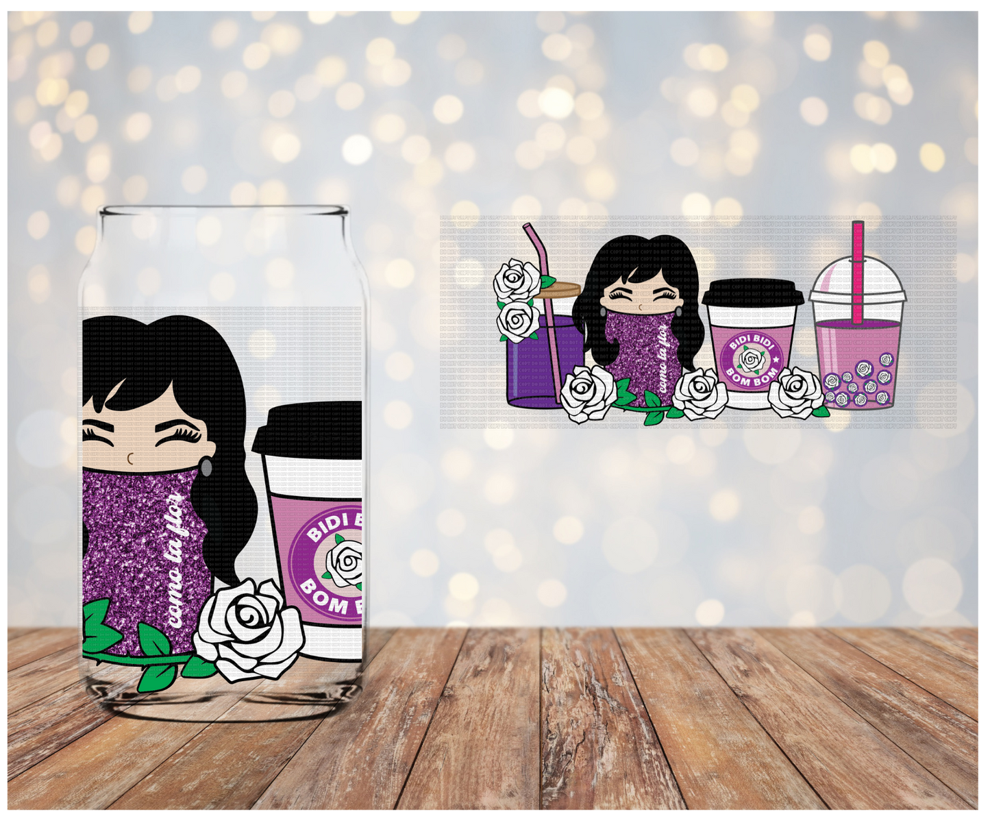 Tejano Queen Lattes Libbey Sublimation Transfer