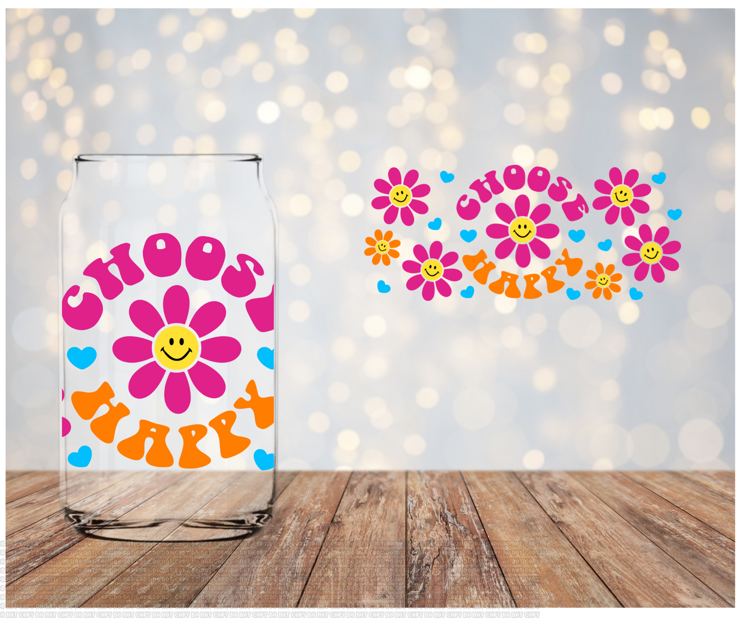 Choose Happy Flowers Libbey Wrap