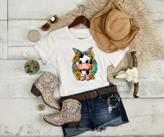 Cute Cow with bandana HTV