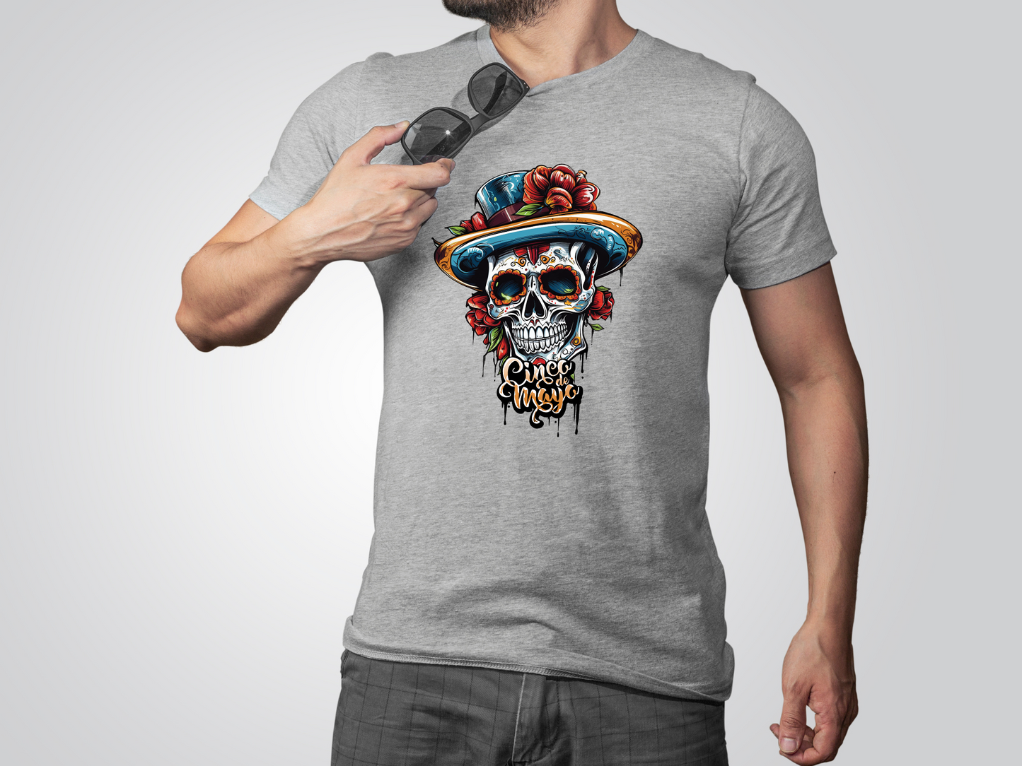 Cinco De Mayo Skull with hat HTV