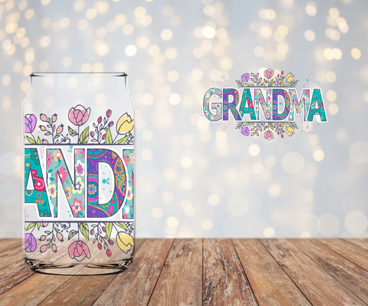 Grandma Floral Libbey Sublimation Transfer