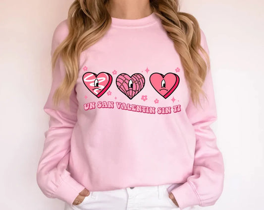 Un San Valentin Sin Ti pink hearts